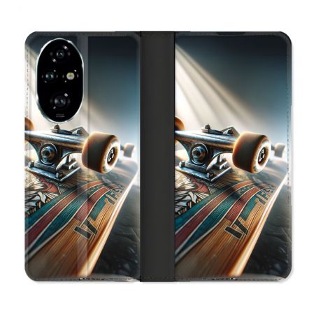 Housse cuir portefeuille Pour Honor 200 Pro 5G Planche Skate