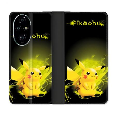 Housse cuir portefeuille Pour Honor 200 Pro 5G Pokemon Pikachu Eclair