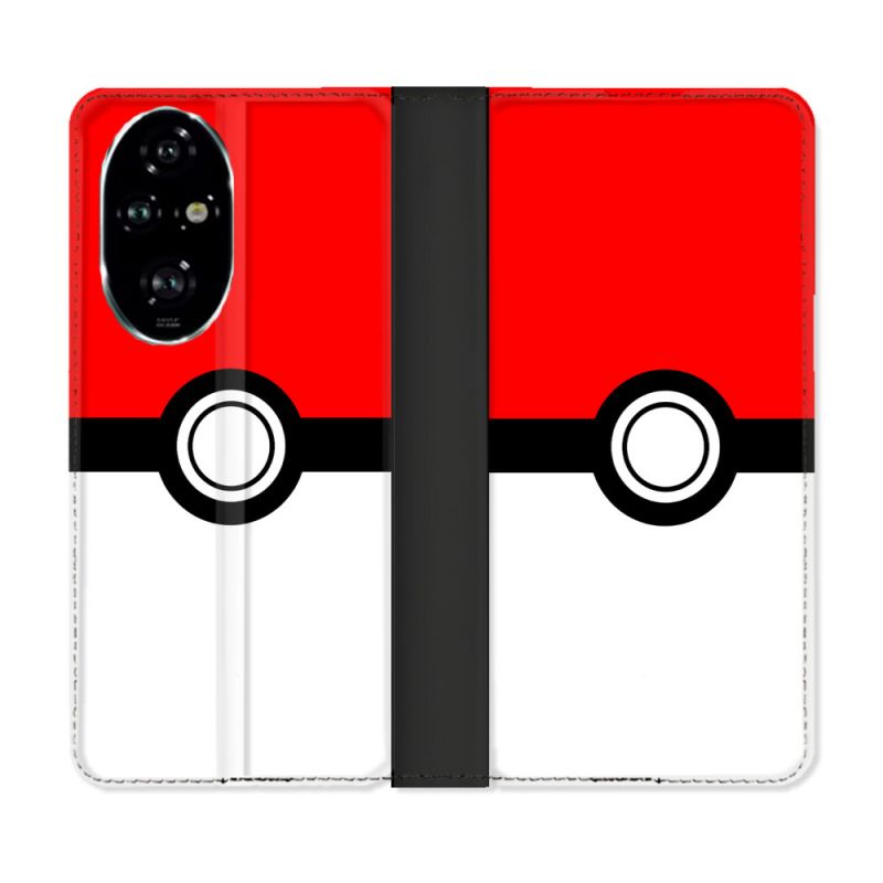 Housse cuir portefeuille Pour Honor 200 Pro 5G Pokemon Pokeball