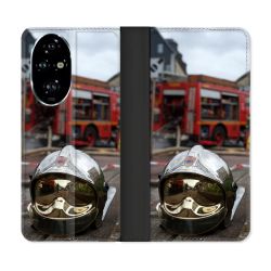 Housse cuir portefeuille Pour Honor 200 Pro 5G Pompier Casque Camion