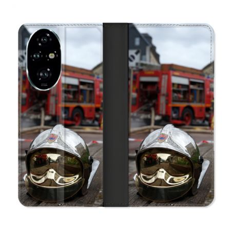 Housse cuir portefeuille Pour Honor 200 Pro 5G Pompier Casque Camion