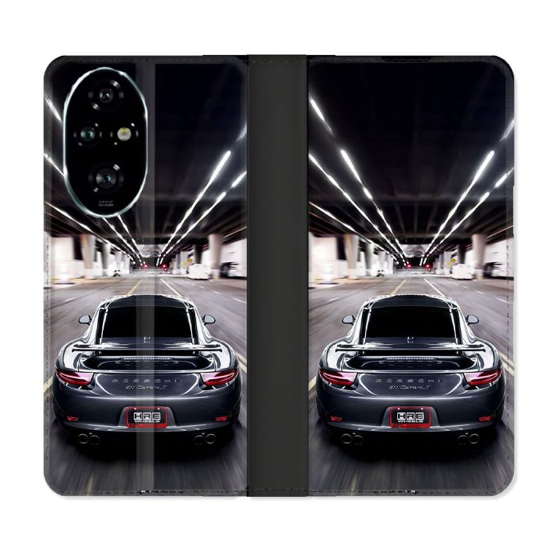 Housse cuir portefeuille Pour Honor 200 Pro 5G Porsche 911