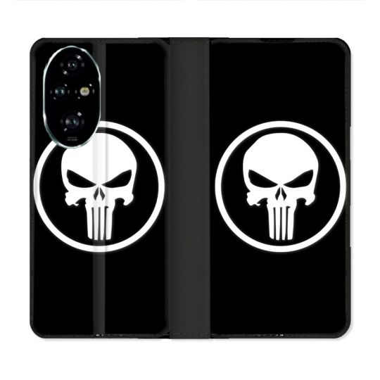 Housse cuir portefeuille Pour Honor 200 Pro 5G Punisher