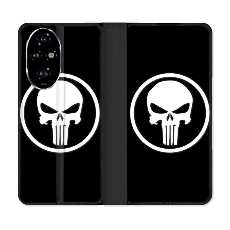 Housse cuir portefeuille Pour Honor 200 Pro 5G Punisher