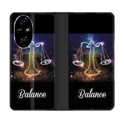 Housse cuir portefeuille Pour Honor 200 Pro 5G Signe Zodiaque 2 Balance