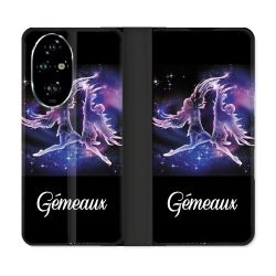 Housse cuir portefeuille Pour Honor 200 Pro 5G Signe Zodiaque 2 Gémeaux