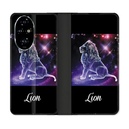 Housse cuir portefeuille Pour Honor 200 Pro 5G Signe Zodiaque 2 Lion