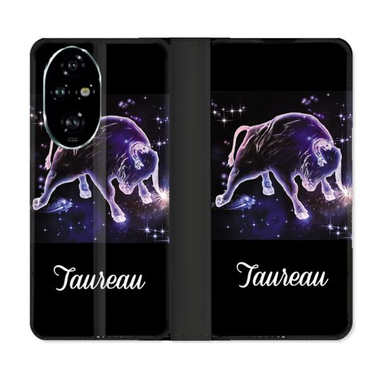Housse cuir portefeuille Pour Honor 200 Pro 5G Signe Zodiaque 2 Taureau