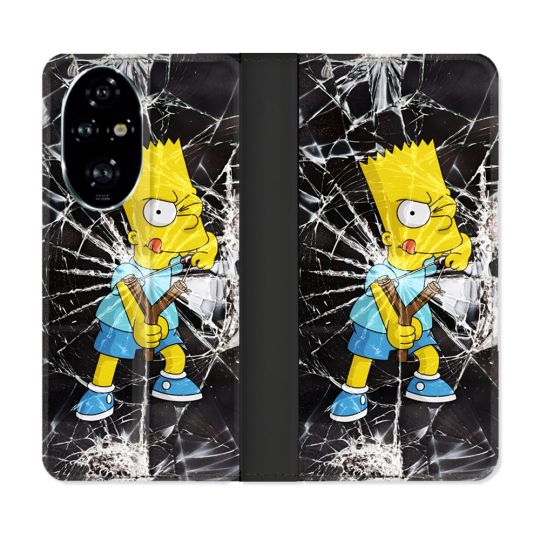 Housse cuir portefeuille Pour Honor 200 Pro 5G Simpson Bart