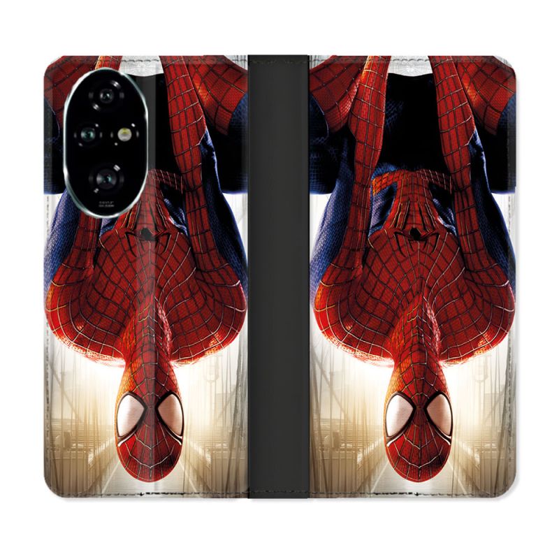 Housse cuir portefeuille Pour Honor 200 Pro 5G Spiderman Invers