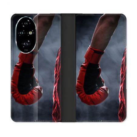 Housse cuir portefeuille Pour Honor 200 Pro 5G Sport Boxe Gant Rouge