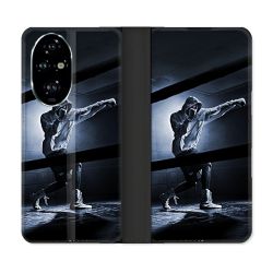 Housse cuir portefeuille Pour Honor 200 Pro 5G Sport Boxe Poing