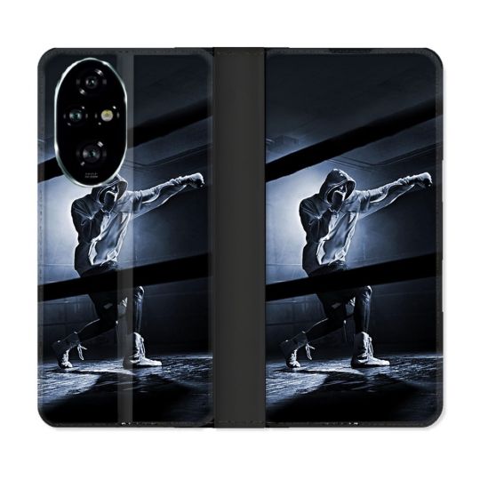 Housse cuir portefeuille Pour Honor 200 Pro 5G Sport Boxe Poing