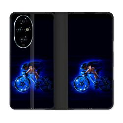 Housse cuir portefeuille Pour Honor 200 Pro 5G Sport Cyclisme Bleu