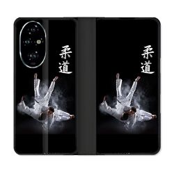 Housse cuir portefeuille Pour Honor 200 Pro 5G Sport Judo Noir