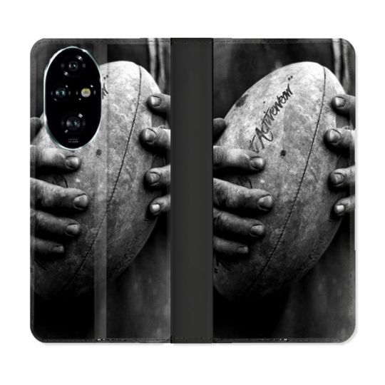 Housse cuir portefeuille Pour Honor 200 Pro 5G Sport Rugby Ballon Vintage