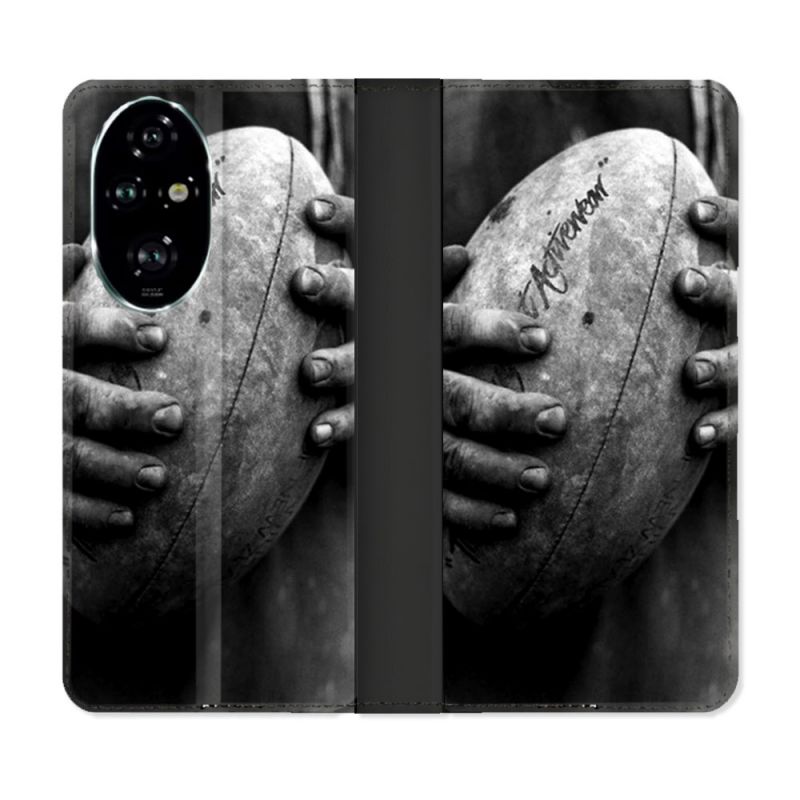 Housse cuir portefeuille Pour Honor 200 Pro 5G Sport Rugby Ballon Vintage