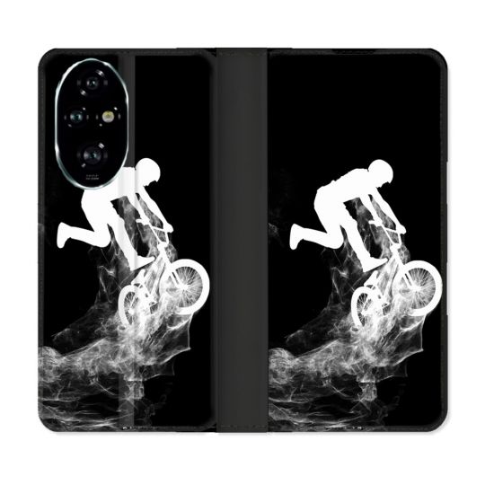 Housse cuir portefeuille Pour Honor 200 Pro 5G Sport VTT Noir
