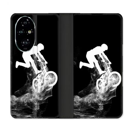 Housse cuir portefeuille Pour Honor 200 Pro 5G Sport VTT Noir