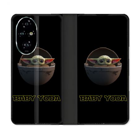Housse cuir portefeuille Pour Honor 200 Pro 5G Star Wars - Yoda bebe noir