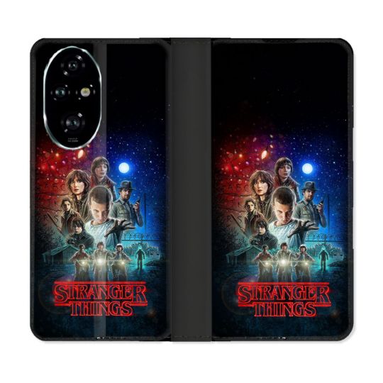 Housse cuir portefeuille Pour Honor 200 Pro 5G Stranger Things Affiche 1