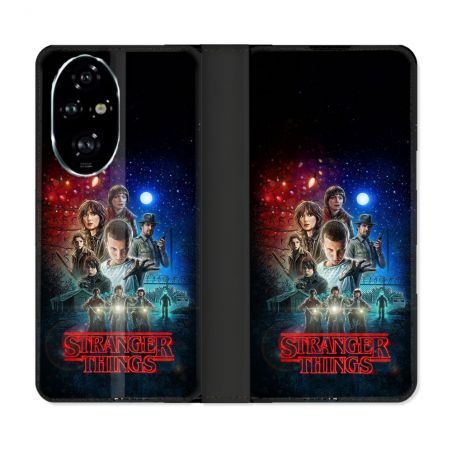Housse cuir portefeuille Pour Honor 200 Pro 5G Stranger Things Affiche 1