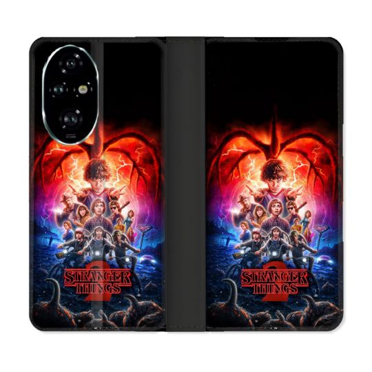 Housse cuir portefeuille Pour Honor 200 Pro 5G Stranger Things Affiche 2