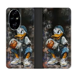 Housse cuir portefeuille Pour Honor 200 Pro 5G Street Art Donald Duck