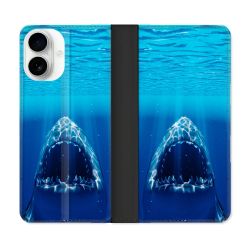 Housse cuir portefeuille Pour Iphone 17 Animal Requin Dent