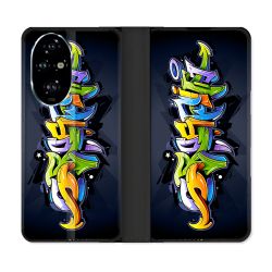 Housse cuir portefeuille Pour Honor 200 Pro 5G Street Art Graffiti