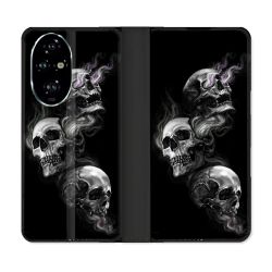 Housse cuir portefeuille Pour Honor 200 Pro 5G Tete de Mort Triple