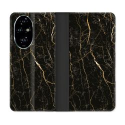 Housse cuir portefeuille Pour Honor 200 Pro 5G Texture Marbre Noir