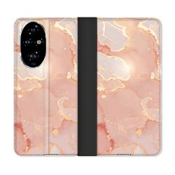 Housse cuir portefeuille Pour Honor 200 Pro 5G Texture Marbre Rose