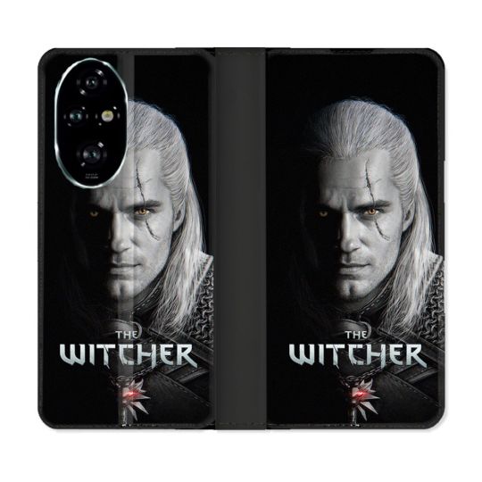 Housse cuir portefeuille Pour Honor 200 Pro 5G The Witcher Noir