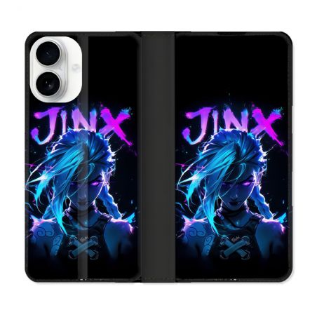 Housse cuir portefeuille Pour Iphone 17 Arcane Jinx Night
