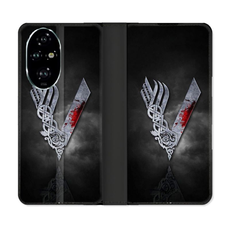 Housse cuir portefeuille Pour Honor 200 Pro 5G Viking