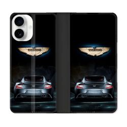 Housse cuir portefeuille Pour Iphone 17 Aston Martin