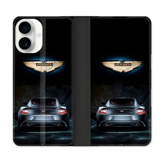 Housse cuir portefeuille Pour Iphone 17 Aston Martin