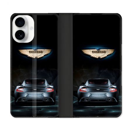 Housse cuir portefeuille Pour Iphone 17 Aston Martin