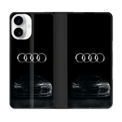 Housse cuir portefeuille Pour Iphone 17 Audi