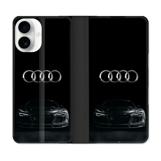 Housse cuir portefeuille Pour Iphone 17 Audi