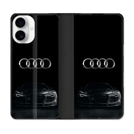 Housse cuir portefeuille Pour Iphone 17 Audi