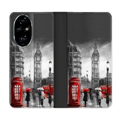 Housse cuir portefeuille Pour Honor 200 Pro 5G Voyage Angleterre Londres Vintage