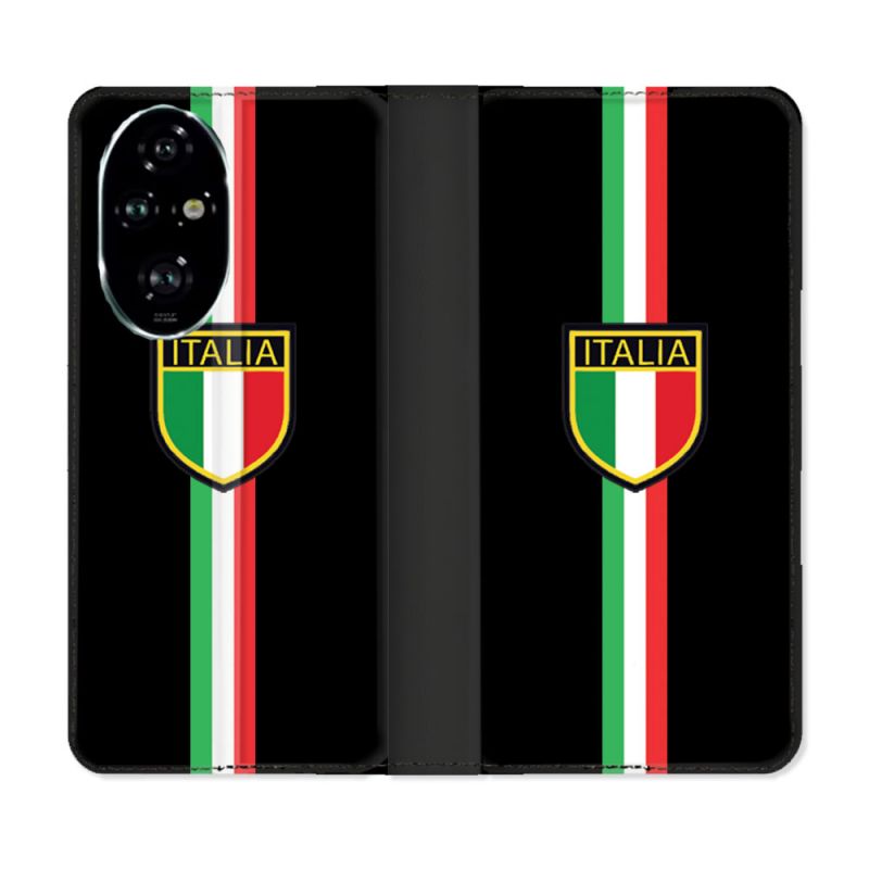 Housse cuir portefeuille Pour Honor 200 Pro 5G Voyage Italie 3 Noir