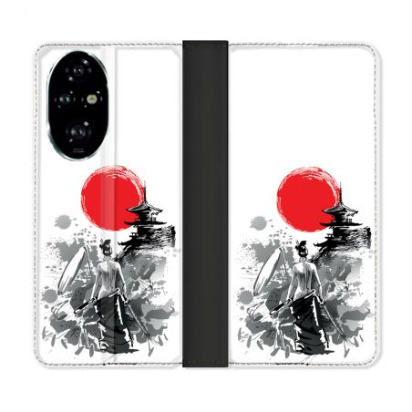 Housse cuir portefeuille Pour Honor 200 Pro 5G Voyage Japon Femme