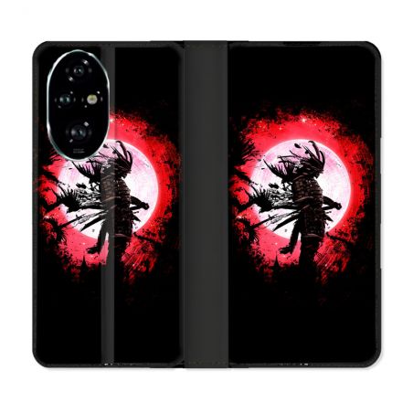 Housse cuir portefeuille Pour Honor 200 Pro 5G Voyage Japon Samourai