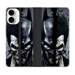 Housse cuir portefeuille Pour Iphone 17 Batman Joker