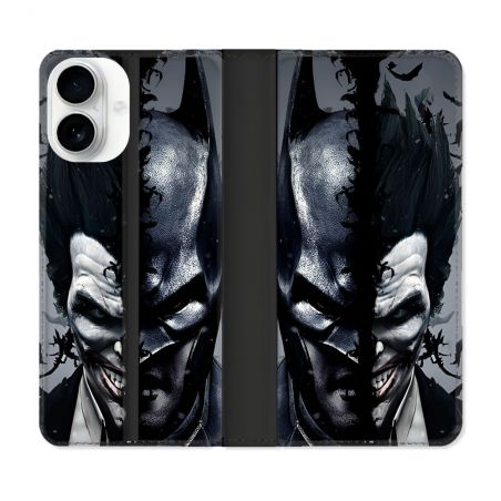 Housse cuir portefeuille Pour Iphone 17 Batman Joker