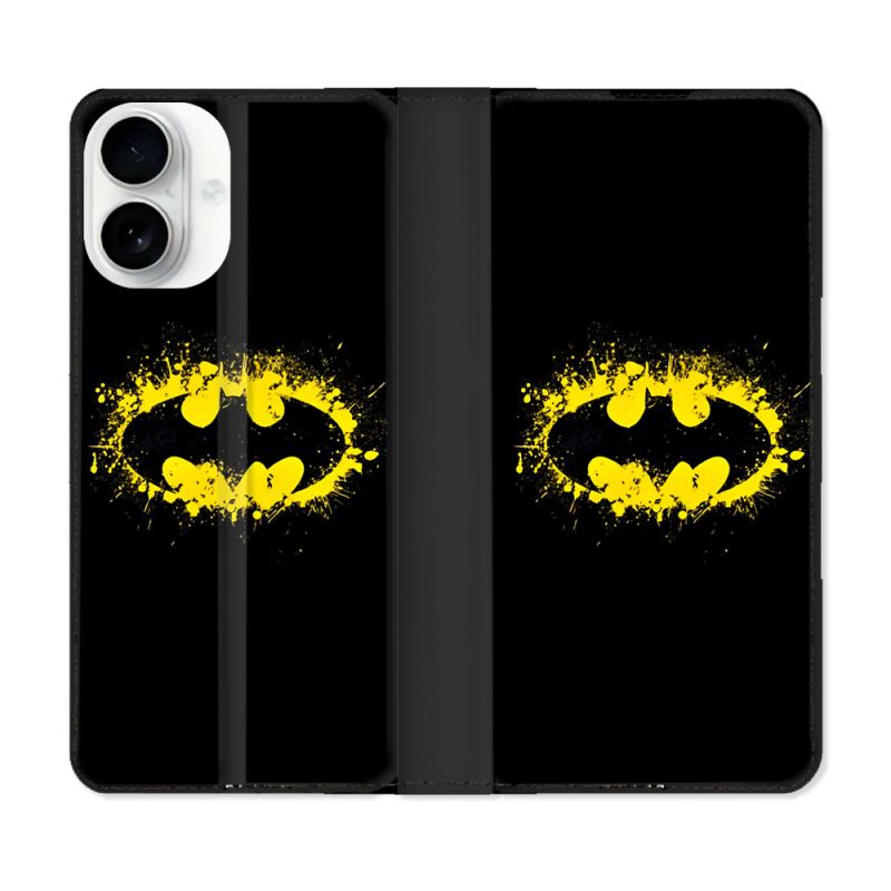 Housse cuir portefeuille Pour Iphone 17 Batman Logo