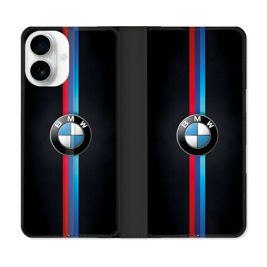 Housse cuir portefeuille Pour Iphone 17 BMW Logo